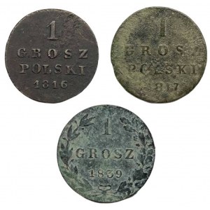 ZESTAW 1 GROSZ 1816, 1817 i 1839