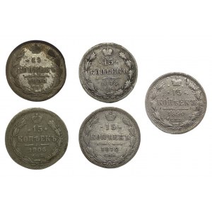 15 výtlačkov 1872, 1878, 1890, 1900 a 1906