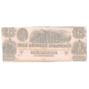 3 DOLÁRE 1860 NEW HEMPSHIRE