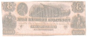 3 DOLÁRE 1860 NEW HEMPSHIRE