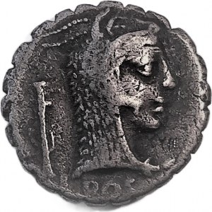 ROMAN REPUBLIC DENAR SERRATUS ROME 64 BC. LUCIUS ROSCIUS FABATUS
