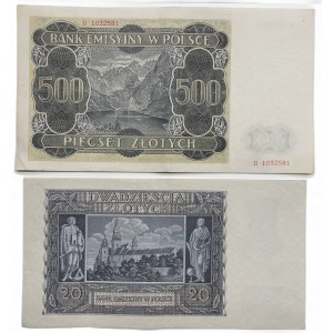 500 i 20 ZŁOTYCH 1940