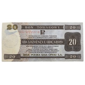 DARČEKOVÝ CERTIFIKÁT PEWEX 20 USD 1979