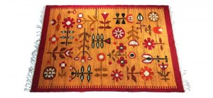 VELKÝ STĚNOVÝ KILIM Polsko 60. léta 20. století.