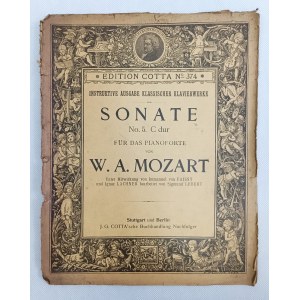 Wolfgang Amadeusz Mozart, Sonata C-dur nr 5 na fortepian, wyd. J. G. Cotta'schen Buchhandlung, 1892