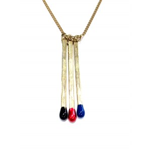 Collier plaqué or Trois allumettes / Marek Piekarczyk