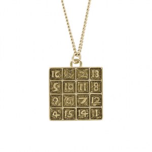 Gold-plated necklace Magic Square by Albrecht Dürer