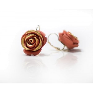 Pozłacane kolczyki Romantic rose