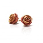 Gold-plated earrings Romantic rose