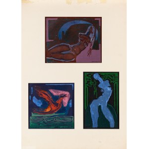 Halina Chrostowska (1929 Warsaw - 1990 Warsaw), Set of 3 works, 1980s.