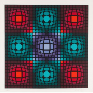 Victor Vasarely (1906 Pécs - 1997 Paříž), Optická červeň, druhá polovina 20. století.