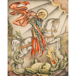 Wladyslaw Roguski (1890 Warsaw - 1940 Poznan), Saint George fighting the dragon , 1930s.