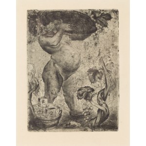 Bolesław Cybis (1895 Folwark Massandra na Krymie - 1957 Trenton (New Jersey, USA)), Kobieta z koszem winogron (Kobieta dźwigająca kosz z winogronami), około1923