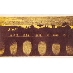 Edward Okuń (1872 Wólka Zegrzeńska bei Warschau - 1945 Skierniewice), Brücke über den Tiber, 1902