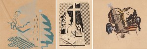 Ludwik Tyrowicz (1901 Lwów - 1958 Łódź), Trzy współoprawne prace (kartki świąteczne produkcji artysty)