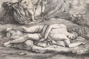 Gérard Audran (1640 Lyon - 1703 Paryż), Narcyz i Echo według Poussina