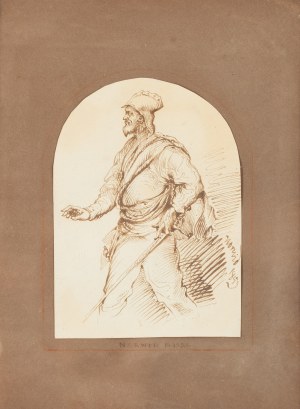 Cyprian Kamil Norwid (1821 Lasków-Głuchy - 1883 Paryż), Mężczyzna z rapierem, 1853