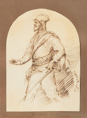 Cyprian Kamil Norwid (1821 Lasków-Głuchy - 1883 Paryż), Mężczyzna z rapierem, 1853