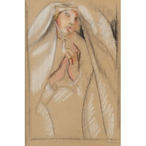 Tamara Lempická (1895 Moskva - 1980 Cuernavaca, Mexiko), Portrét umelcovej dcéry, štúdia k obrazu La communiante (Prvé prijímanie), okolo roku 1928