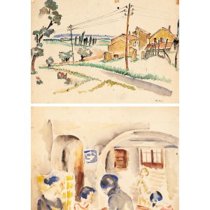 Maria Melania Mutermilch Mela Muter (1876 Warschau - 1967 Paris), Ländliche Landschaft (recto) / Frauen im Innenraum (verso)