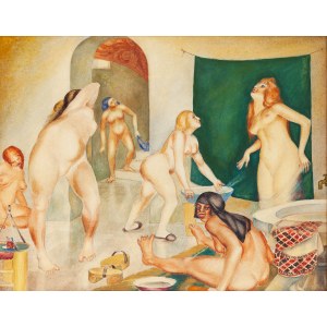 Bolesław Cybis (1895 Folwark Massandra na Krymie - 1957 Trenton (New Jersey, USA)), Kobiety w łaźni, 1923