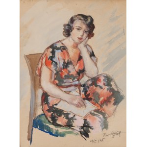 Teodor Grott (1884 Čenstochová - 1972 Krakov), Zamyślona (portrét pani Woźniak), 1936