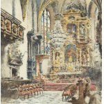 Tadeusz Cieślewski (Vater) (1870 Warschau - 1956 Warschau), Innenraum der Kirche