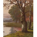 Józef Guranowski (1852 Warsaw - 1922 Warsaw), Landscape with a river bend, 1913