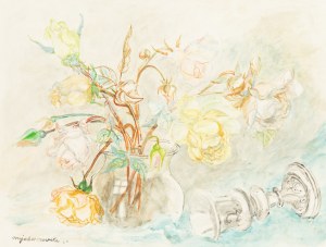 Maja Berezowska (1898 Baranowicze - 1978 Warszawa), Martwa natura z kwiatami w wazonie, 1964