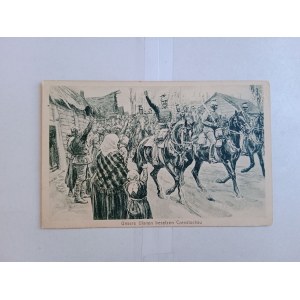 POSTKARTE CZĘSTOCHOWA LANCERS PFERDE VORKRIEG 1914