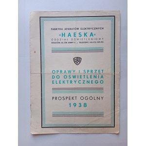 GENERAL PROSPECTUS LUMINAIRES AND LIGHTING EQUIPMENT FACTORY HAESKA KRAKÓW 1938