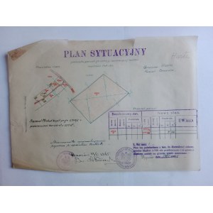 SITUATIONAL PLAN OF THE DIVISION OF PLOTS OF THE BRZOZOW DISTRICT 1945 HARTA COMMUNITY