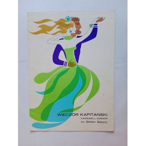 STATEK MS BATORY WIECZÓR KAPITAŃSKI MENU - POLSKIE LINIE OCEANICZNE 1971 R