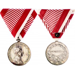 Austria Bravery Silver Medal Der Tapferkeit II Class Type IV 1917 - 1918