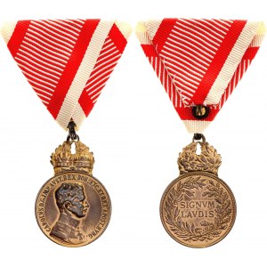 Austria Bronze Military Merit Medal Signum Laudis 1917 - 1918
