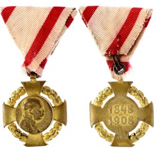 Austria Commemorative Cross for Military Personnel 1848 - 1908