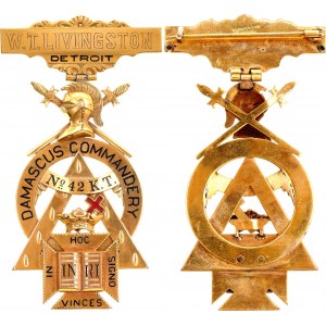 Freemasons Knight Templar Order Badge Damascus Commandery No. 42 20 -th Century R5