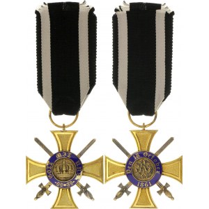 German States Prussia Order of the Crown IV Class Cross with Swords 1867 - 1918
