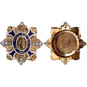 Spain Order of Civil Merit Grand Cross Breast Star Miniature with Diamonds 1942 - 1975