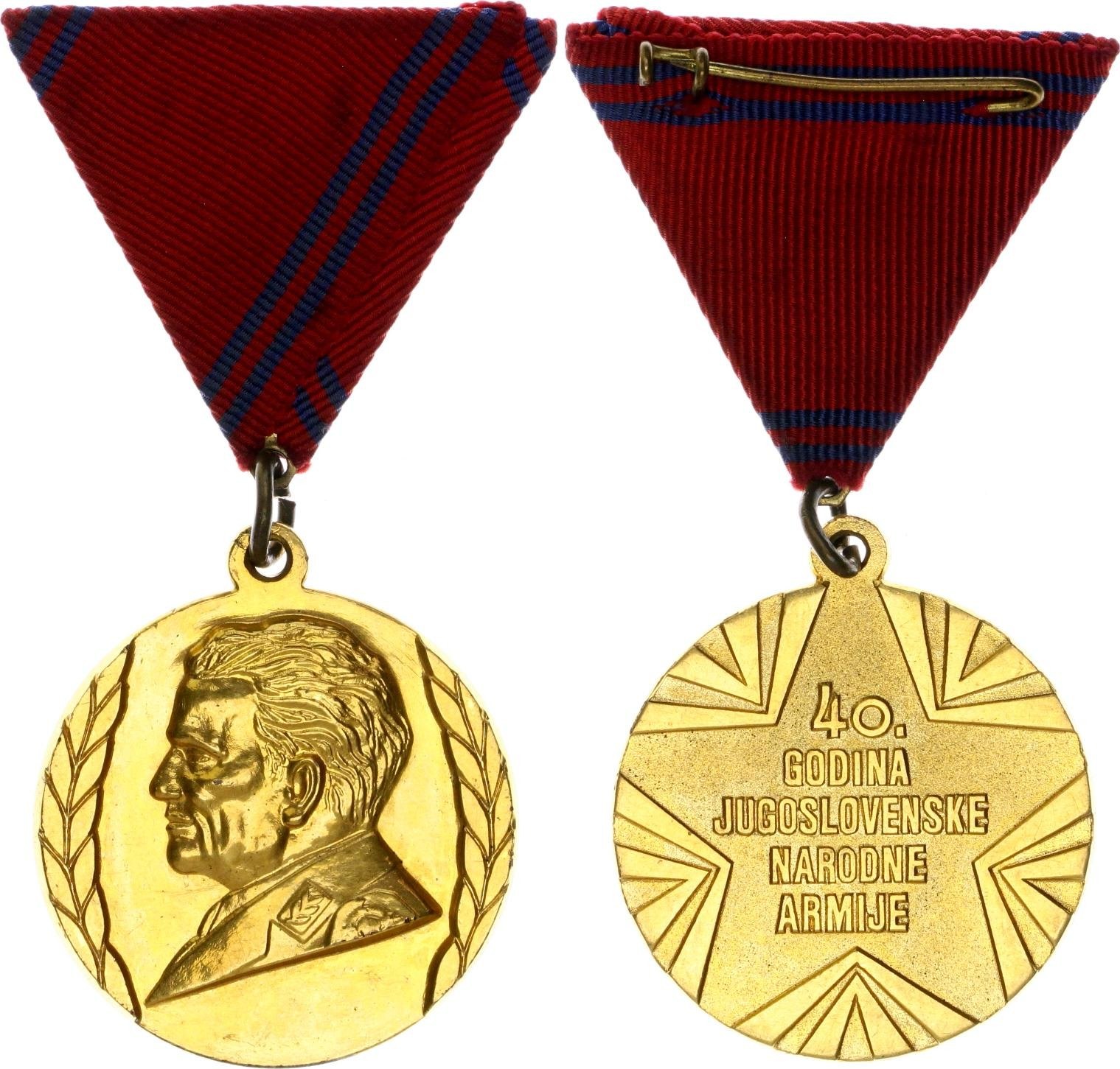 Yugoslavia Medal 40 Years of Yugoslav People's Army 1981 - Aukcja ...