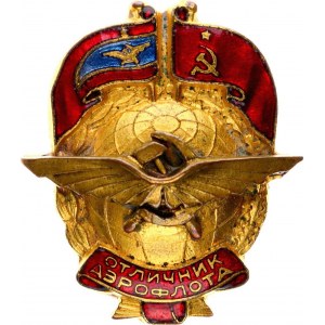 Russia - USSR Badge Excellent Worker of AEROFLOT GVF USSR (Merchant Air Fleet of the USSR) 1941 - 1973