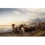 Oswald Achenbach (1827 Düsseldorf - 1905 ibid.), Fishermen in front of the Bay of Naples