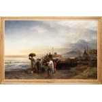 Oswald Achenbach (1827 Düsseldorf - 1905 ibid.), Fishermen in front of the Bay of Naples