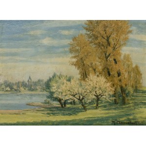 Max Clarenbach (1880 Neuss - 1952 Wittlaer), Rhine near Wittlaer in spring