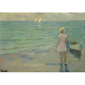 Edward Cucuel (1875 San Francisco - 1954 Pasadena/California), 'Am Meeresstrand'