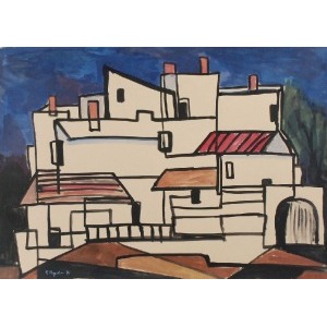Frederick Antoni HAYDER (1905-1994) - notes de bas de page, bâtiments de cimenterie [à Bedzin], 1971