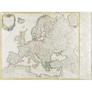 Robert Gilles de VAUGONDY (1688-1766), Mapa Europy