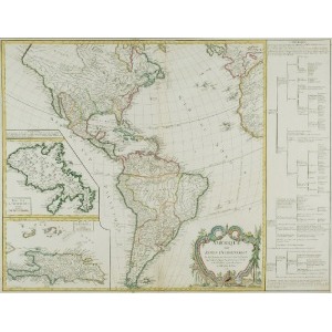 Gilles ROBERT de VAUGONDY, Mapa Ameryki (Indii Zachodnich)