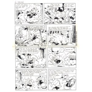 Kaczor Donald i wielki czerwony niedźwiedź, strona 6 - oryginalna plansza komiksowa