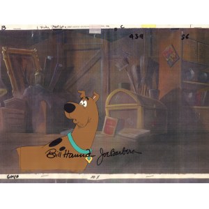 Scooby Doo - oryginalna folia animacyjna z tłem, sygnowane przez Williama Hanne i Josepha Barbere